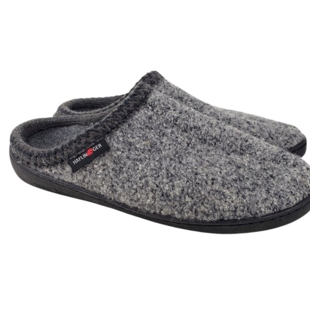 Haflinger Clog Slippers 41 Gray Wool Felt Slip On Indoor Outdoor Comfort Shoes